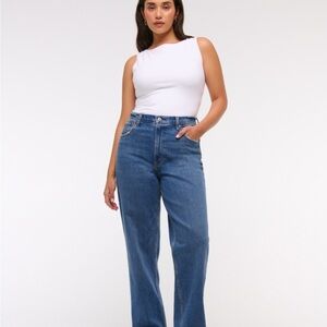 Abercrombie & Fitch Women's Straight Leg Blue Jeans- 90s Ultra High Rise